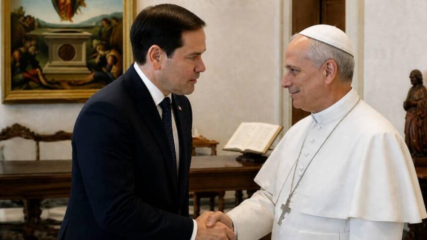 Marco Rubio y el papa León XIV sostienen reunión