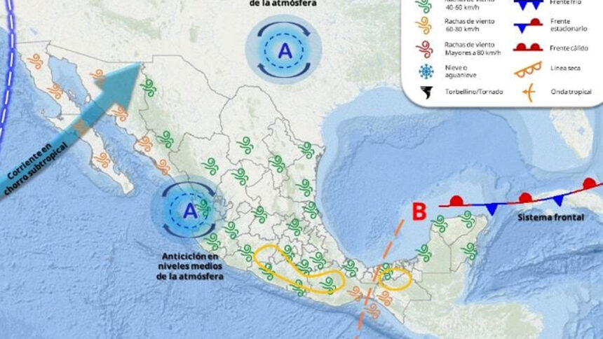 Nuevo frente frío traerá lluvias intensas y descenso de temperaturas en varios estados