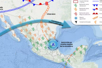 Pronostican lluvias intensas, granizo y fuertes vientos en varias regiones de México