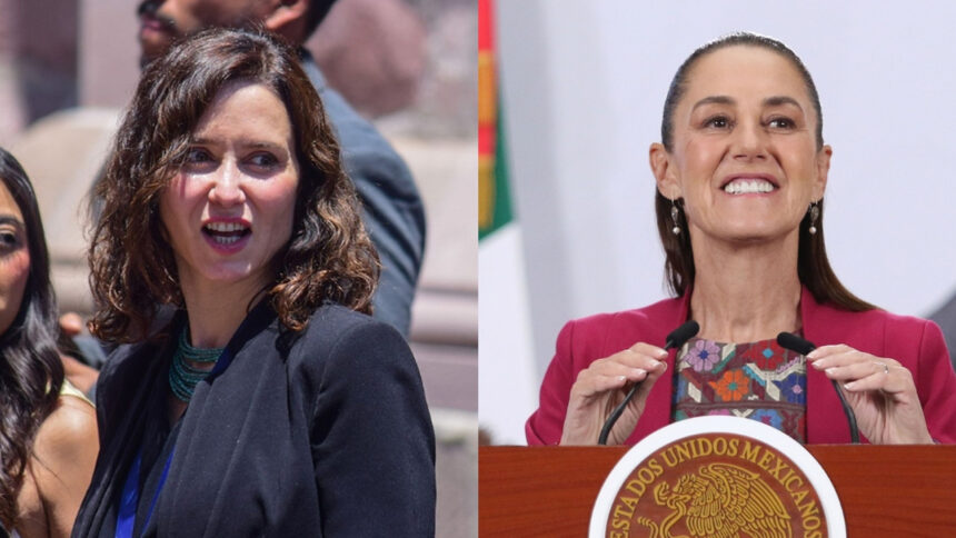 Sheinbaum responde a Ayuso tras polémica declaración sobre la historia de México