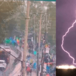 Cámara del C5 capta caída de rayo cerca del Estadio Ciudad de México