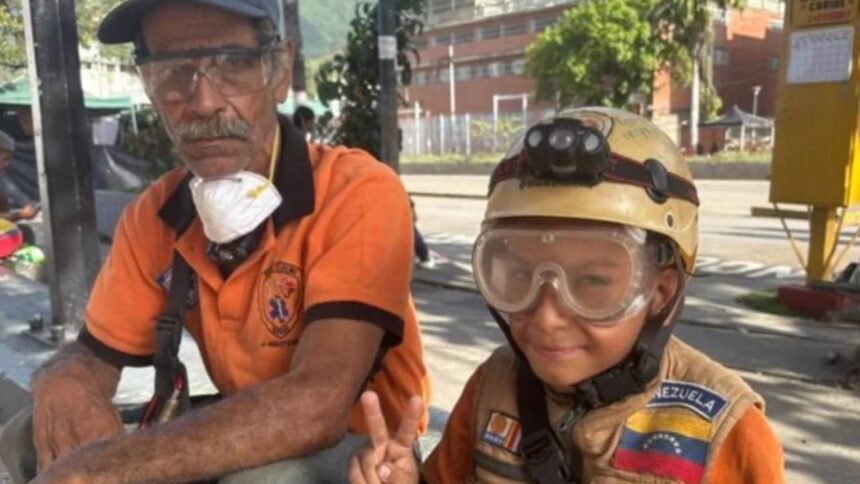 Sebastián Corro rescatista: El niño de 10 años que apoya tras el terremoto en Venezuela