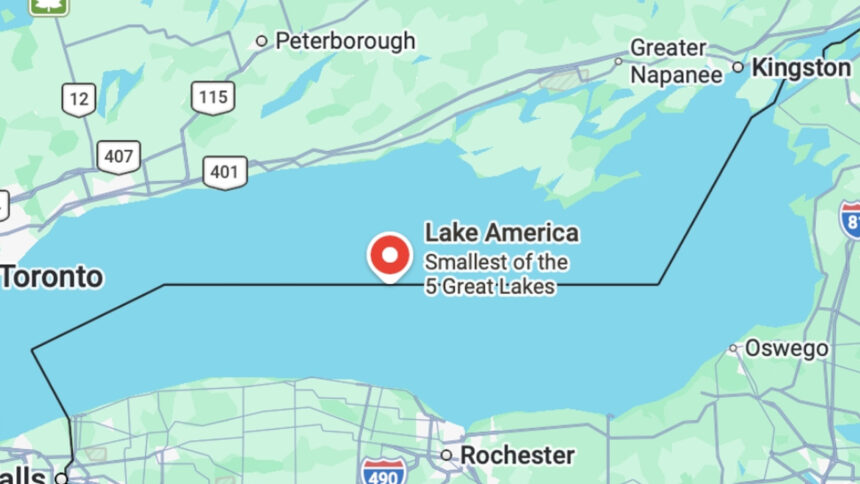 Google Maps renombra el Lago Ontario como 'Lago América' tras orden de Trump