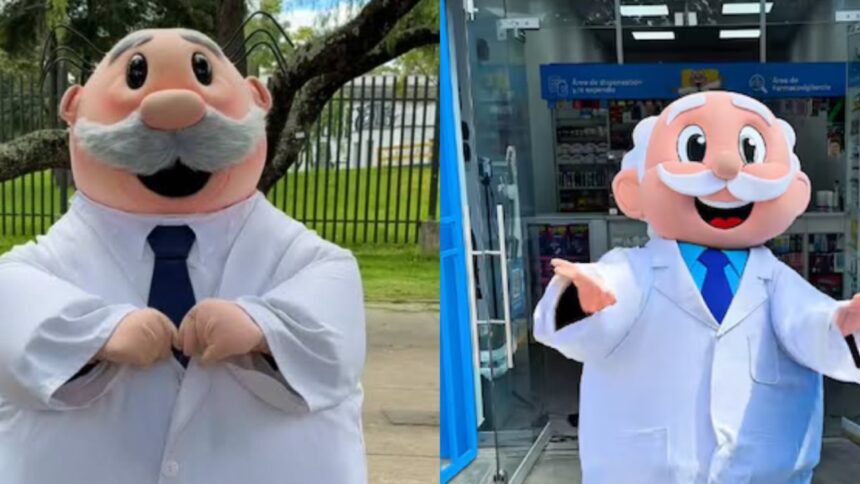 ‘Dr. Guali’ se vuelve viral por su parecido con el Dr. Simi; usuarios comparan a la mascota de una farmacia peruana